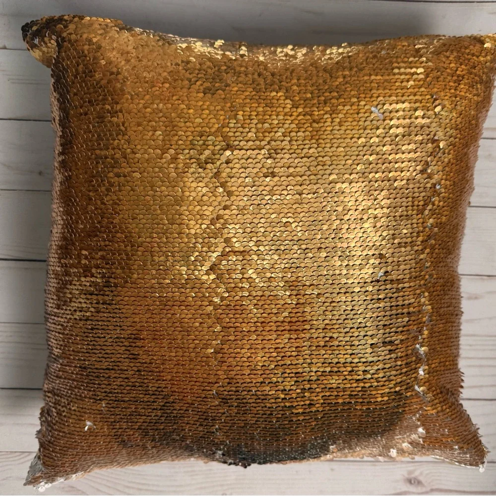 Reversible Sequin Pillow with Celebrity Design